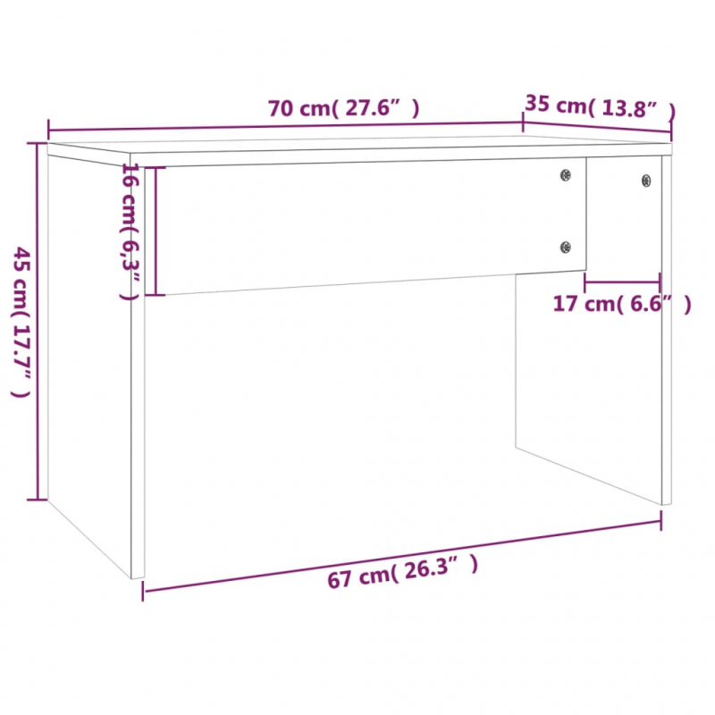 Schminktisch-Set Weiß 74,5x40x141 cm