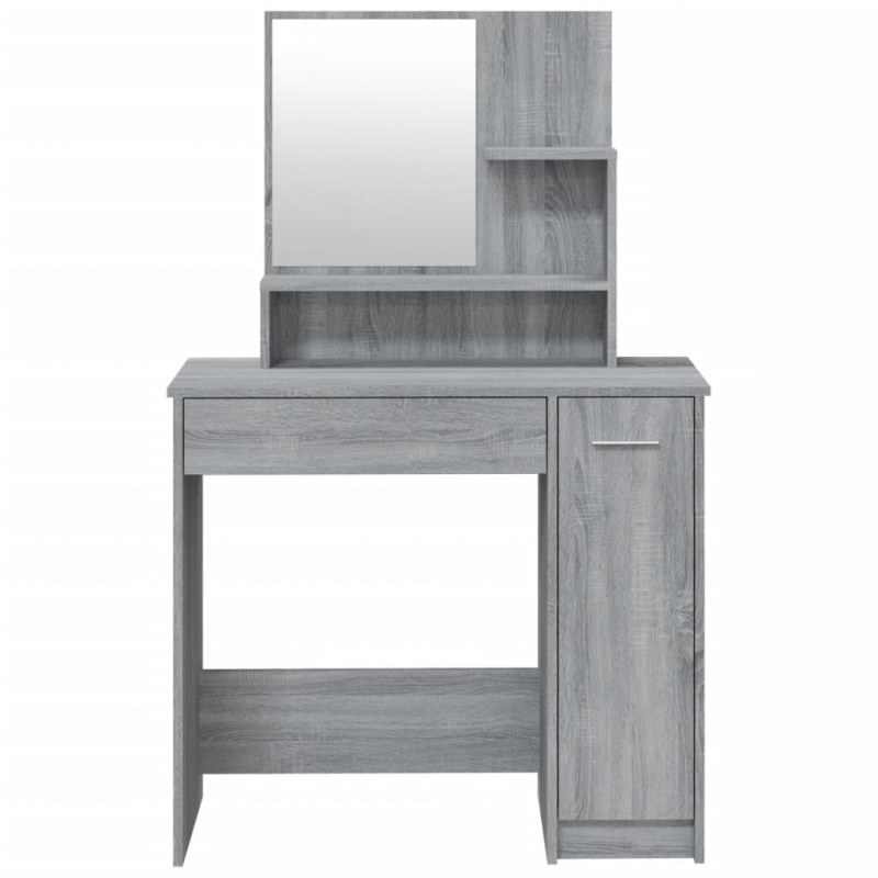 Schminktisch-Set Grau Sonoma 86,5x35x136 cm