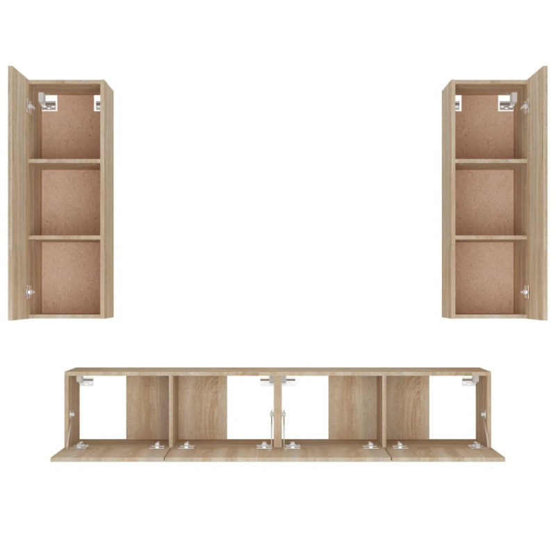 4-tlg. TV-Schrank-Set Sonoma-Eiche Holzwerkstoff
