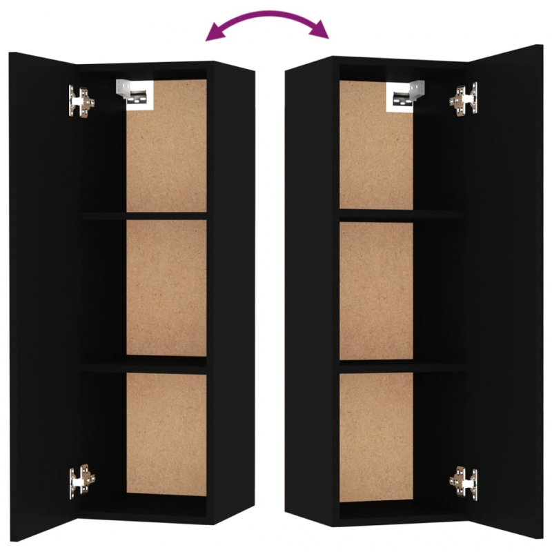 8-tlg. TV-Schrank-Set Schwarz Holzwerkstoff