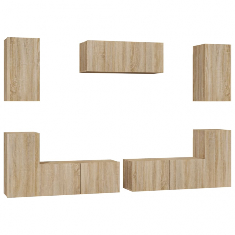 7-tlg. TV-Schrank-Set Sonoma-Eiche Holzwerkstoff