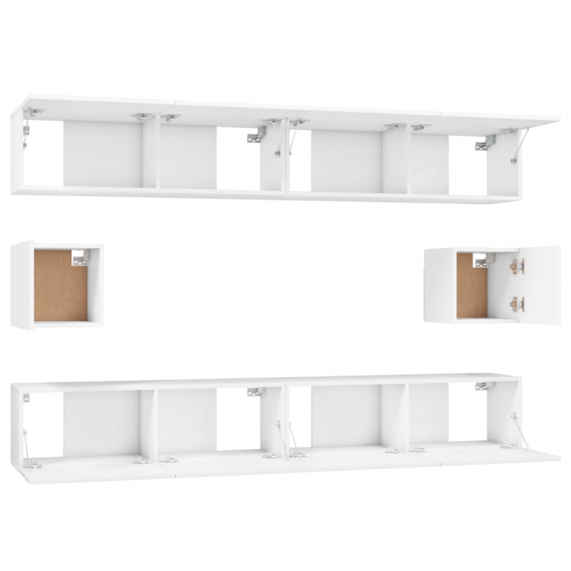 6-tlg. TV-Schrank-Set Weiß Holzwerkstoff