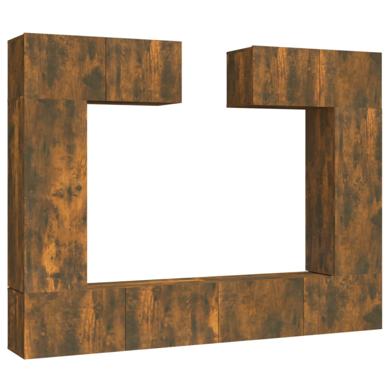 6-tlg. TV-Schrank-Set Räuchereiche Holzwerkstoff