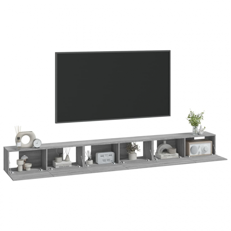 3-tlg. TV-Schrank-Set Grau Sonoma Holzwerkstoff