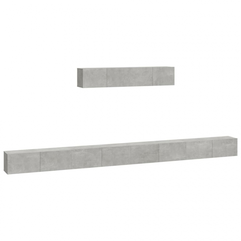 6-tlg. TV-Schrank-Set Betongrau Holzwerkstoff