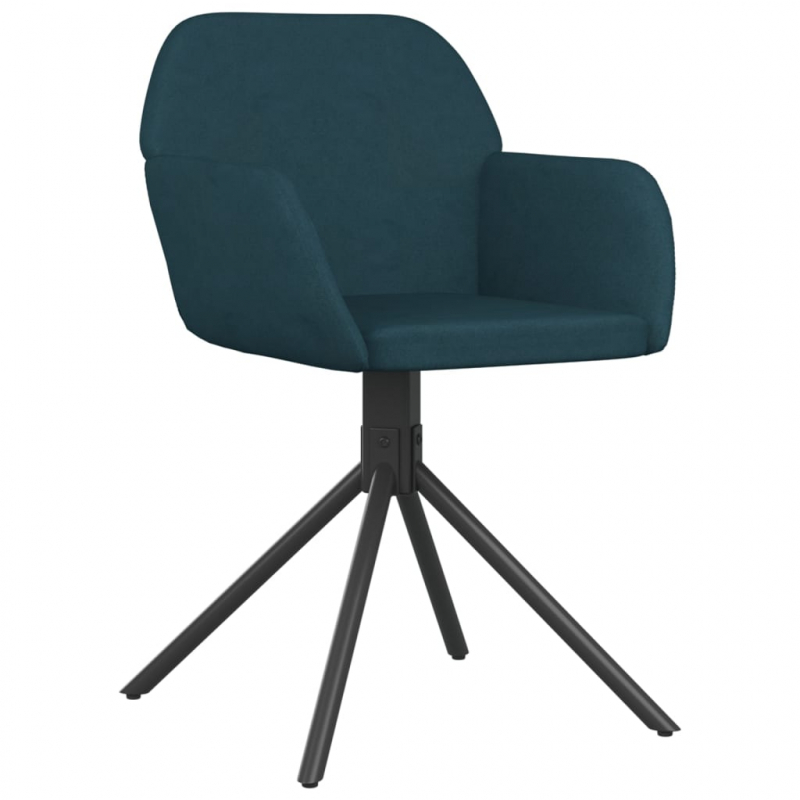 Esszimmerstühle 2 Stk. Drehbar Blau Samt