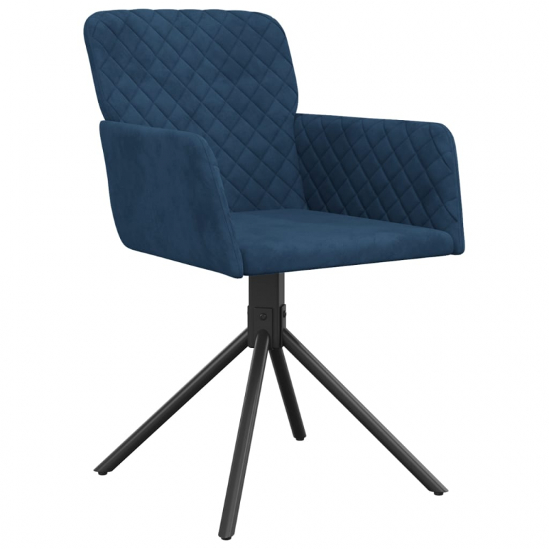 Esszimmerstühle 2 Stk. Drehbar Blau Samt