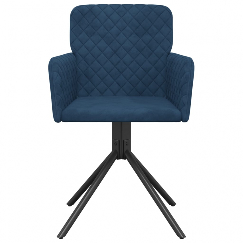 Esszimmerstühle 2 Stk. Drehbar Blau Samt
