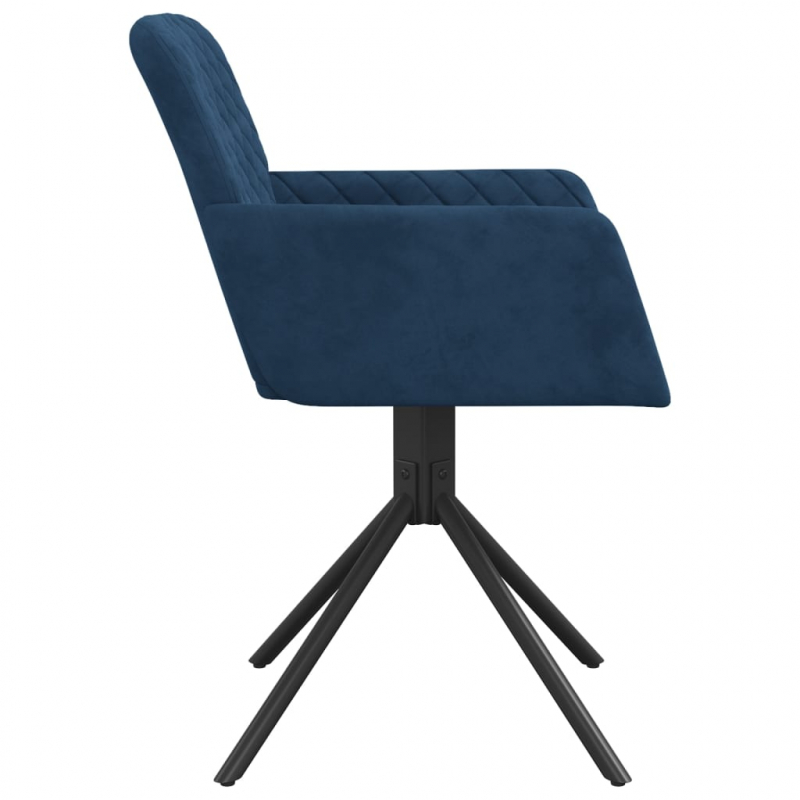 Esszimmerstühle 2 Stk. Drehbar Blau Samt