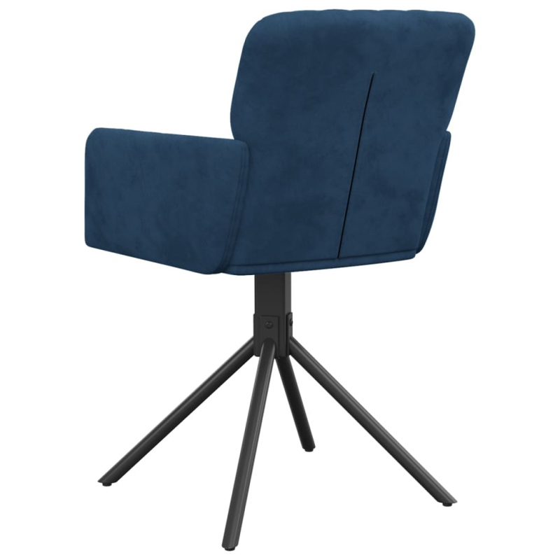Esszimmerstühle 2 Stk. Drehbar Blau Samt
