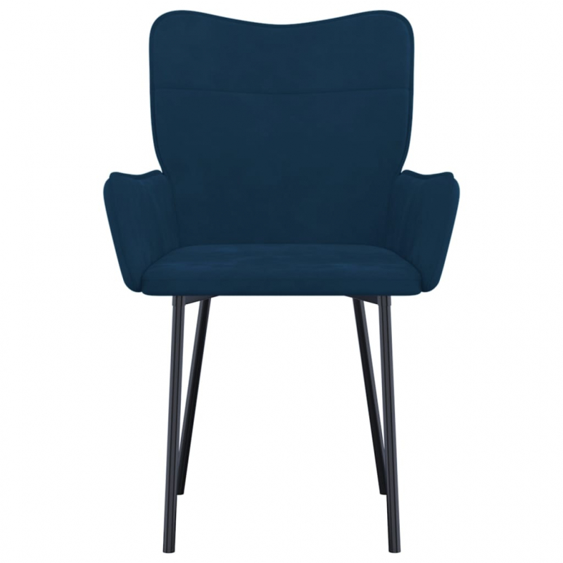 Esszimmerstühle 2 Stk. Blau Samt
