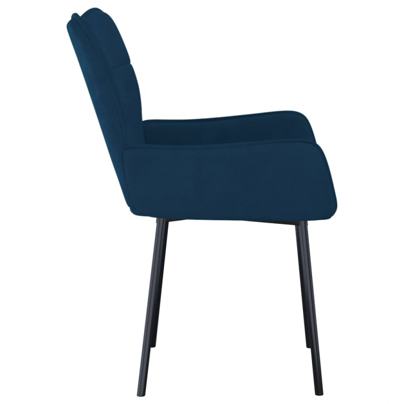 Esszimmerstühle 2 Stk. Blau Samt