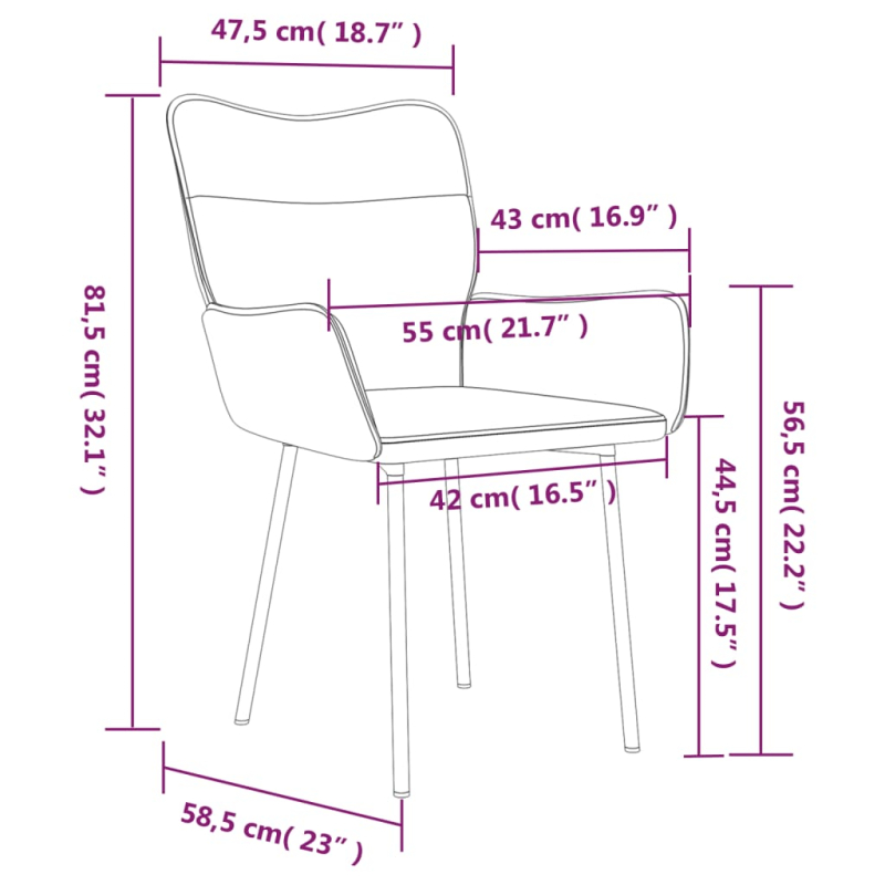 Esszimmerstühle 2 Stk. Dunkelgrau Samt