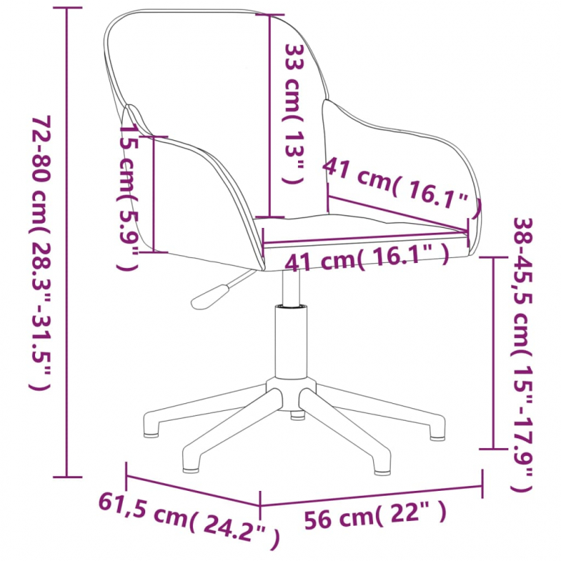 Bürostuhl Drehbar Creme Samt