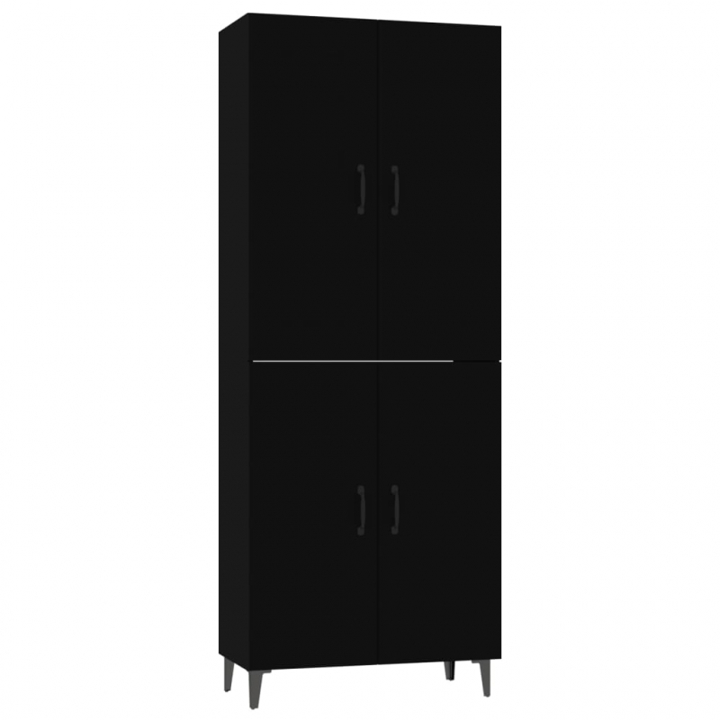 Highboard Schwarz 70x34x180 cm Holzwerkstoff