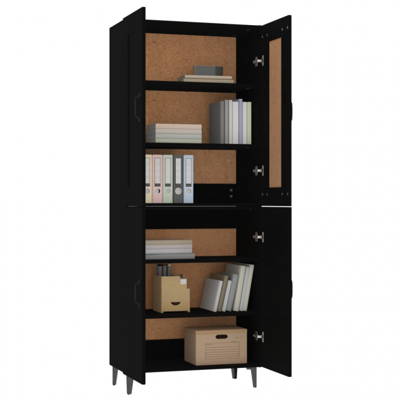 Highboard Schwarz 70x34x180 cm Holzwerkstoff