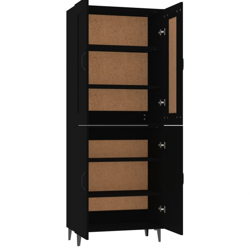 Highboard Schwarz 70x34x180 cm Holzwerkstoff