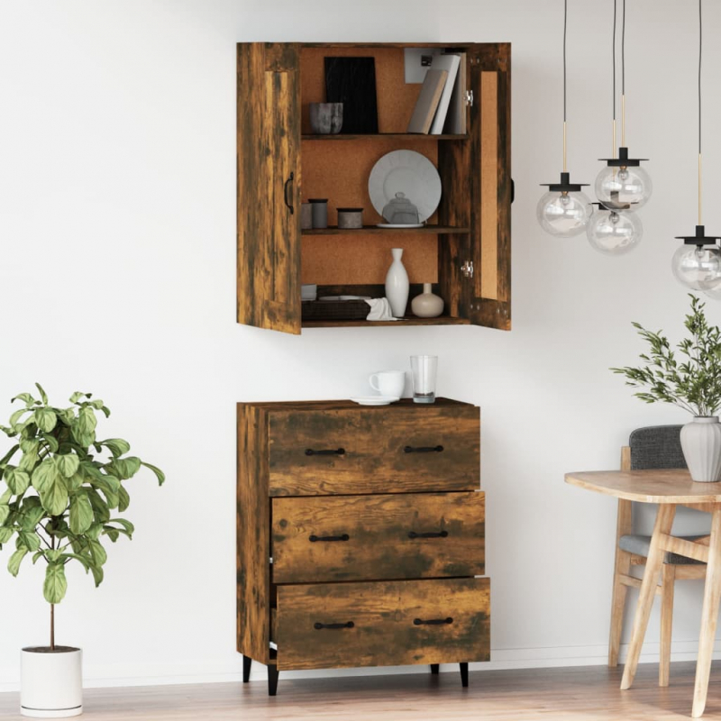 Highboard Räuchereiche Holzwerkstoff