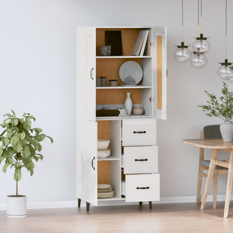 Highboard Hochglanz-Weiß Holzwerkstoff