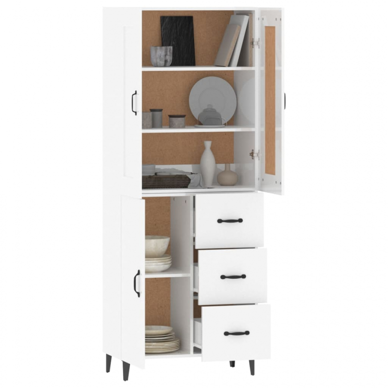 Highboard Hochglanz-Weiß Holzwerkstoff