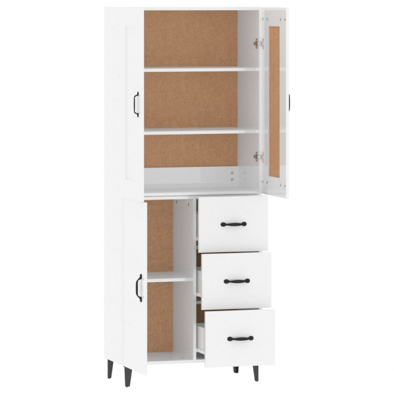 Highboard Hochglanz-Weiß Holzwerkstoff