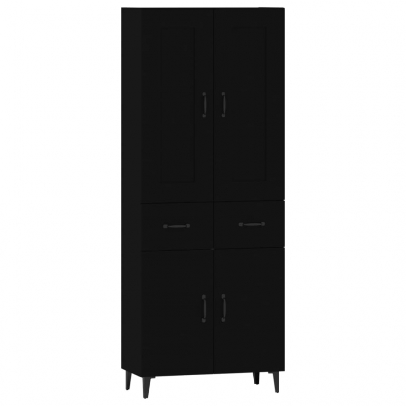 Highboard Schwarz Holzwerkstoff