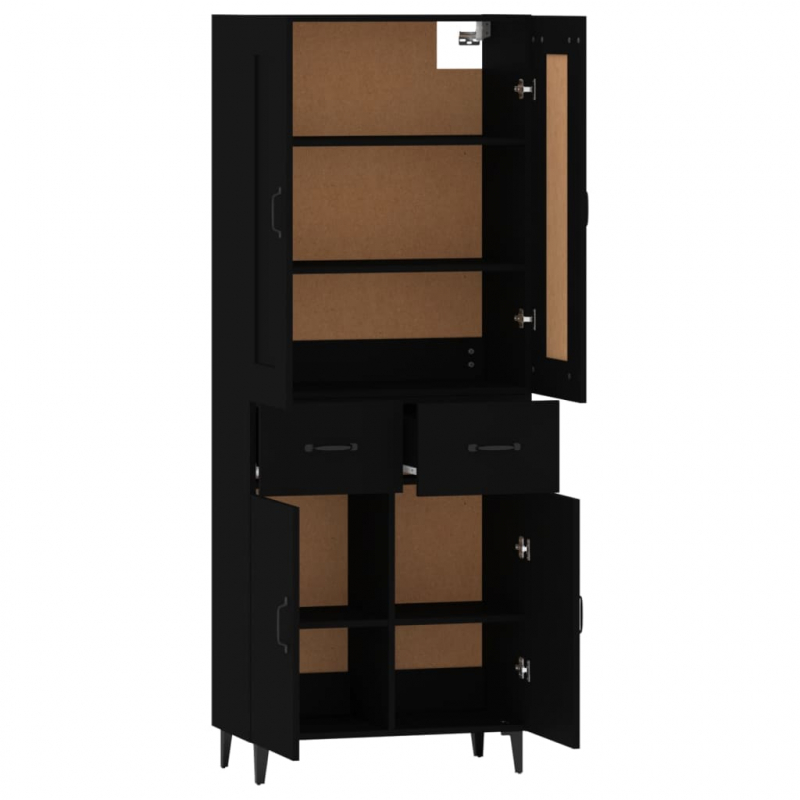 Highboard Schwarz Holzwerkstoff