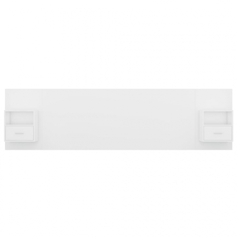 Kopfteil mit Nachttischen Weiß Holzwerkstoff