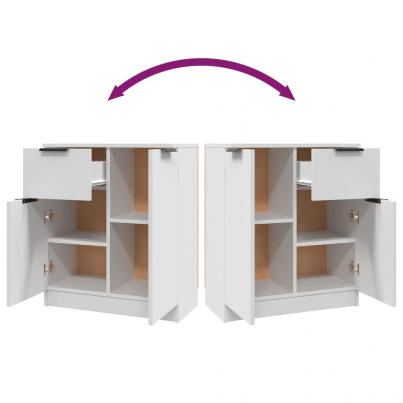 Sideboards 2 Stk. Weiß 60x30x70 cm Holzwerkstoff