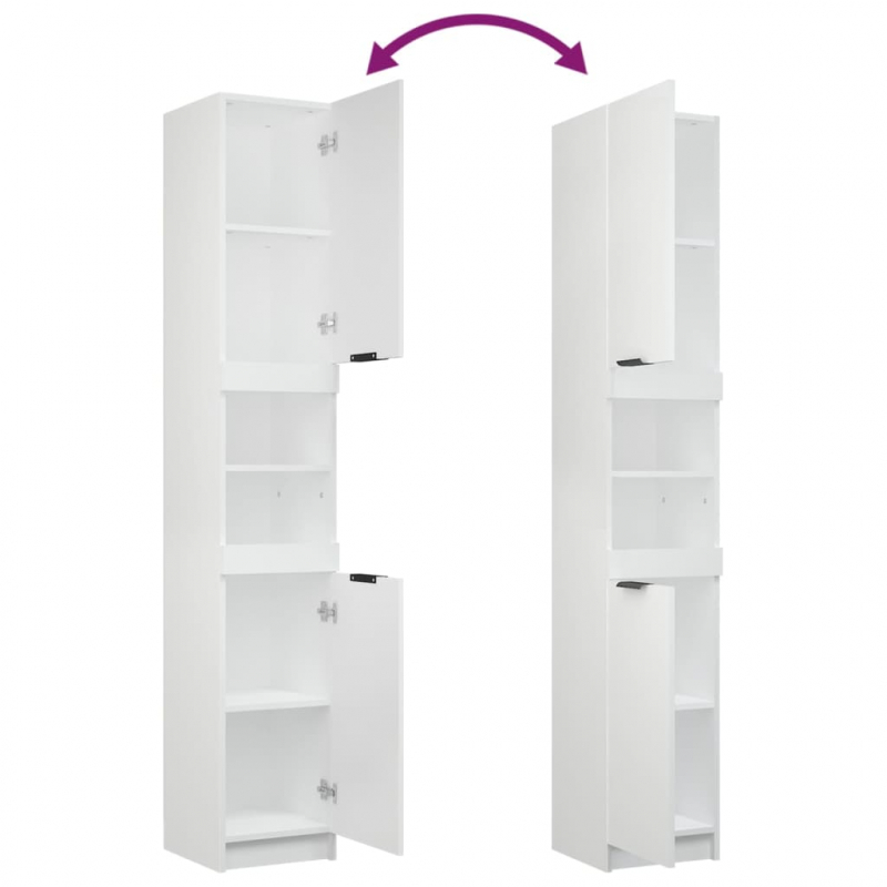 4-tlg. Badmöbel-Set Weiß Holzwerkstoff