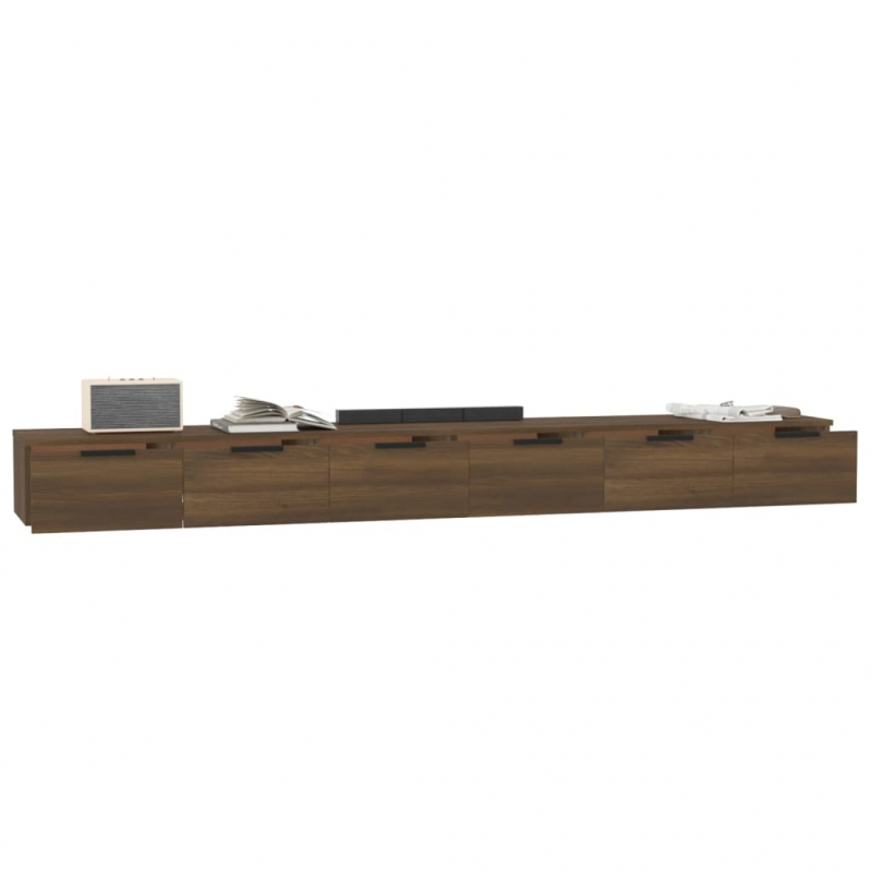 Wandschränke 2Stk. Braun Eichen-Optik 102x30x20cm Holzwerkstoff