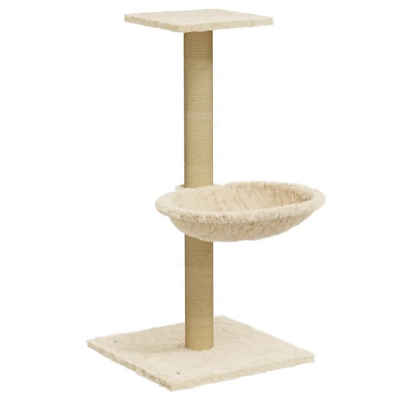 Kratzbaum mit Sisal-Kratzsäule Creme 74 cm