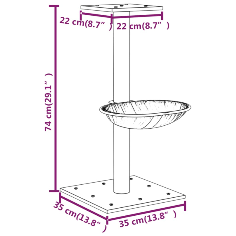 Kratzbaum mit Sisal-Kratzsäule Creme 74 cm