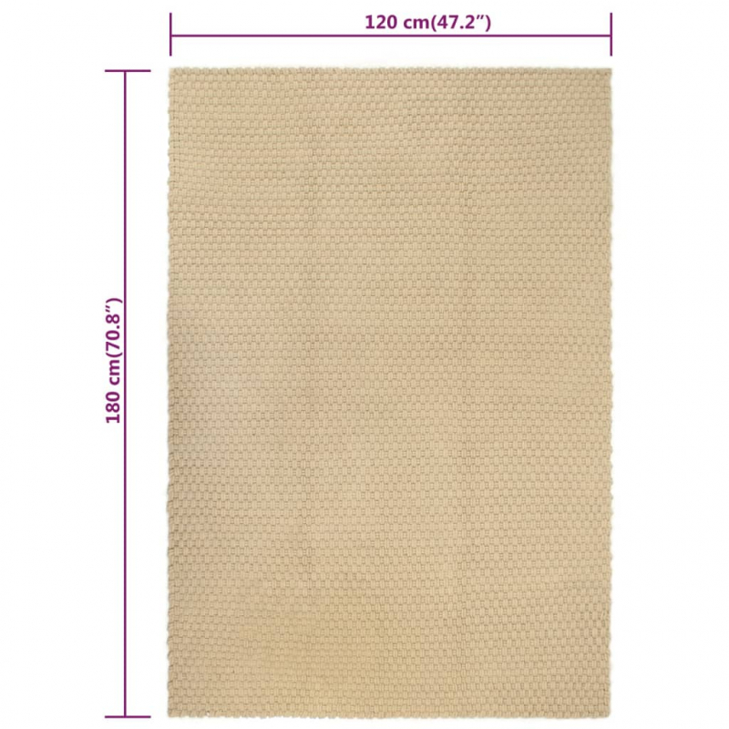 Teppich Rechteckig Natur 120x180 cm Baumwolle