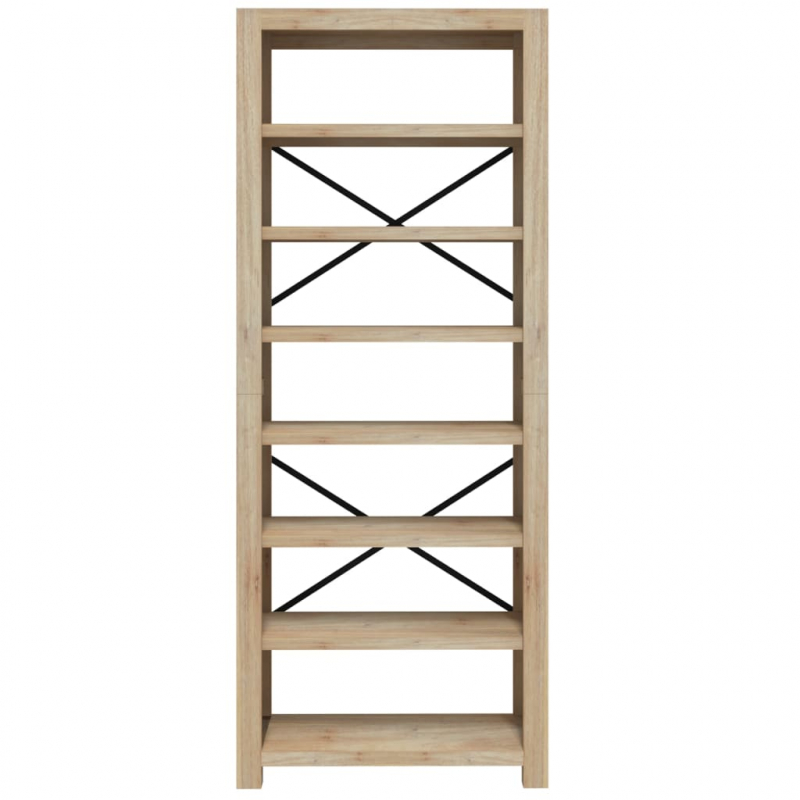 Bücherregal 7 Böden 80x30x200 cm Massivholz Akazie