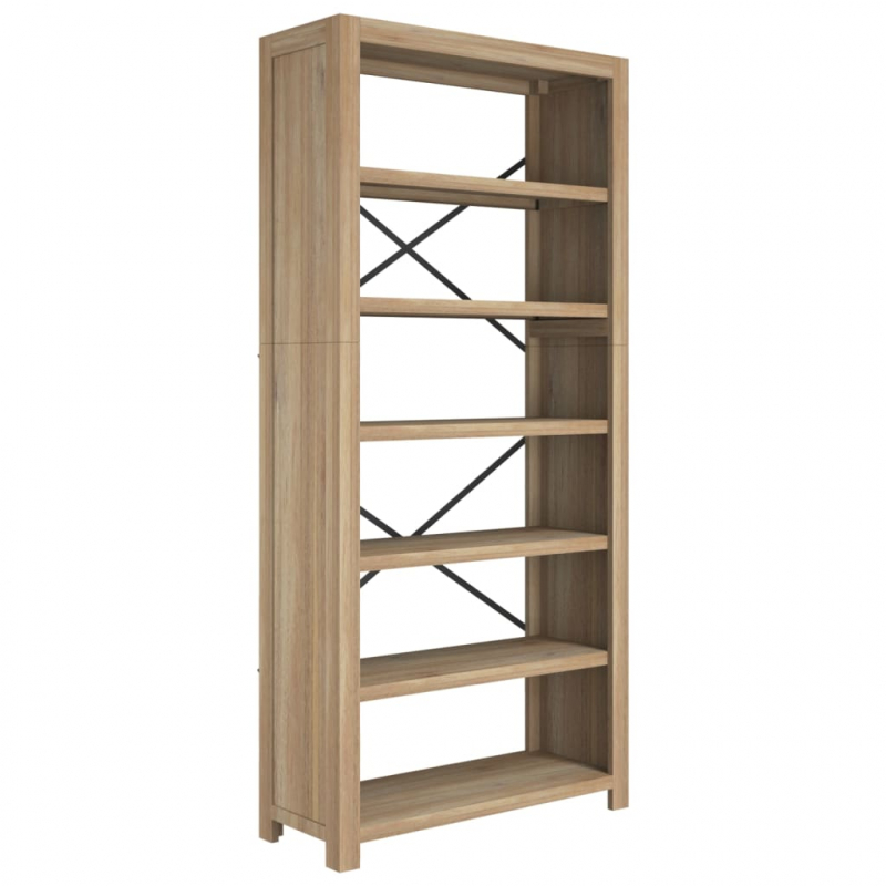 Bücherregal 6 Böden 80x30x170 cm Massivholz Akazie