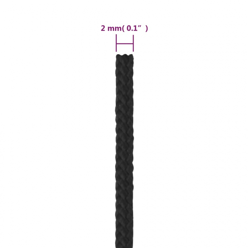 Bootsseil Schwarz 2 mm 100 m Polypropylen