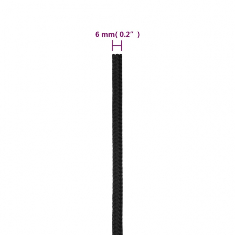 Bootsseil Schwarz 6 mm 250 m Polypropylen