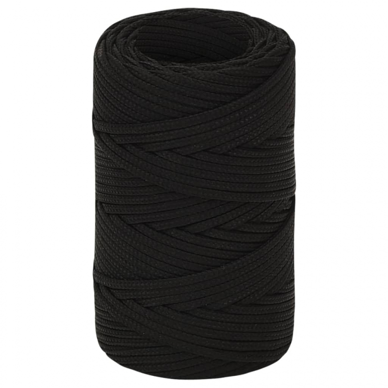 Arbeitsseil Schwarz 2 mm 100 m Polyester