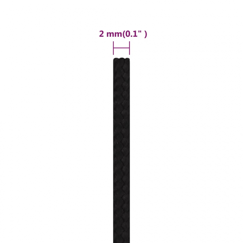 Arbeitsseil Schwarz 2 mm 250 m Polyester