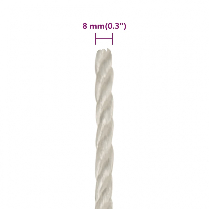 Arbeitsseil Weiß 8 mm 25 m Polypropylen