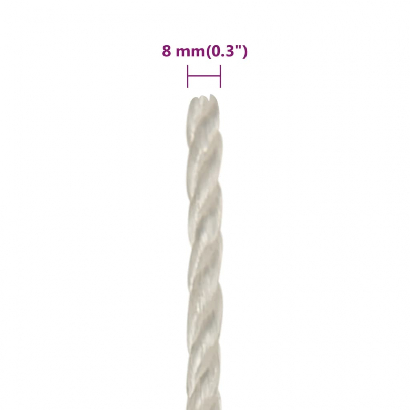 Arbeitsseil Weiß 8 mm 500 m Polypropylen