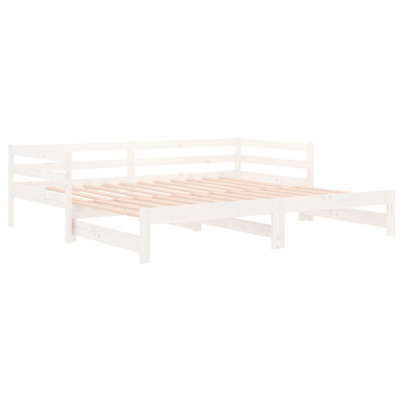Ausziehbares Tagesbett ohne Matratze Weiß 90x190 cm