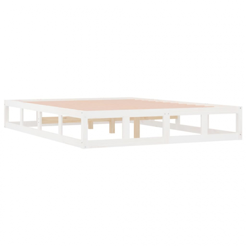 Massivholzbett Weiß 135x190 cm