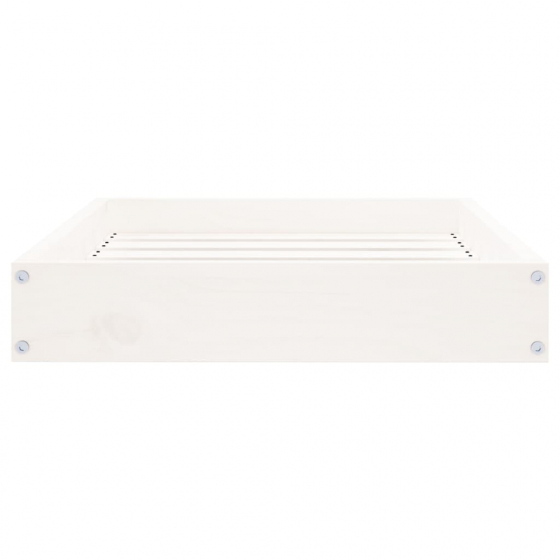 Hundebett Weiß 61,5x49x9 cm Massivholz Kiefer