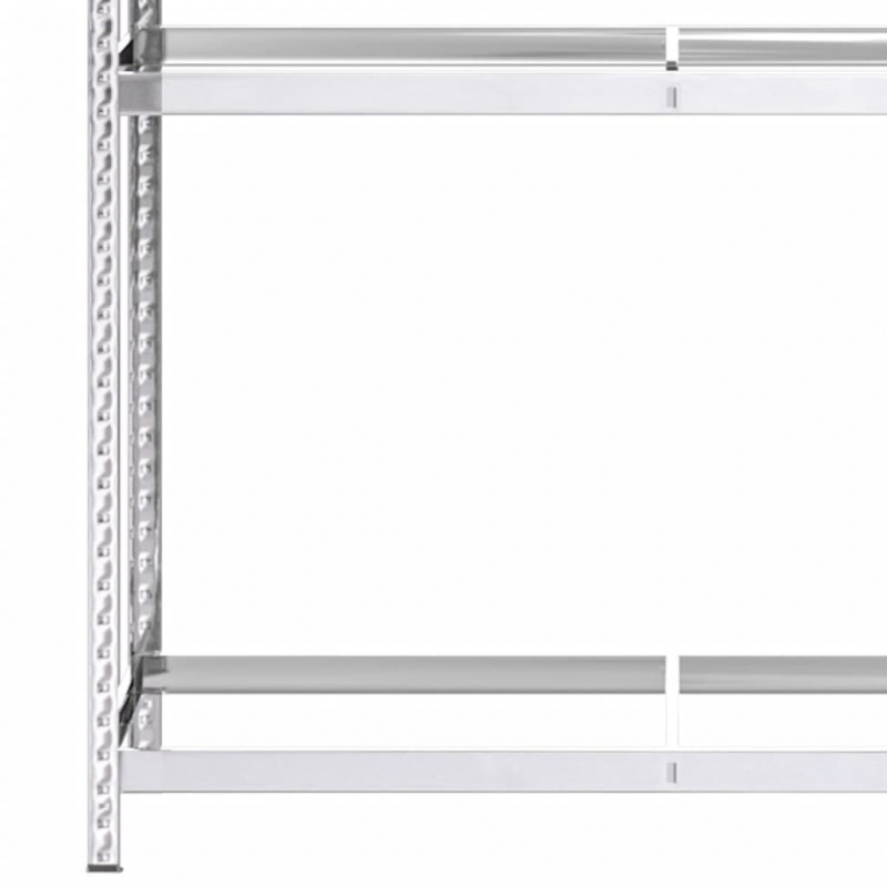 Reifenregale mit 3 Böden 2 Stk. Silbern 110x40x200 cm Stahl