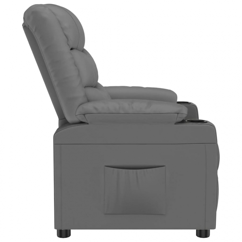 Relaxsessel Grau Kunstleder