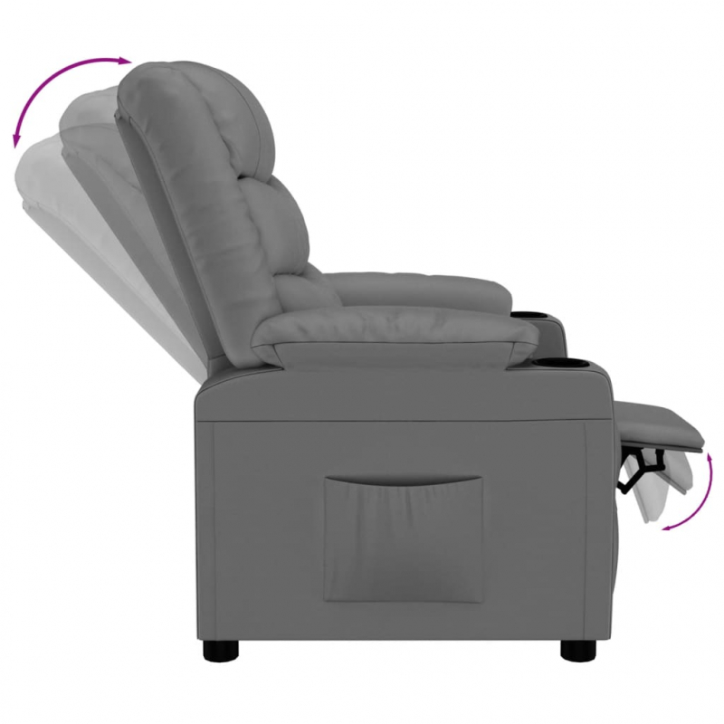 Relaxsessel Grau Kunstleder