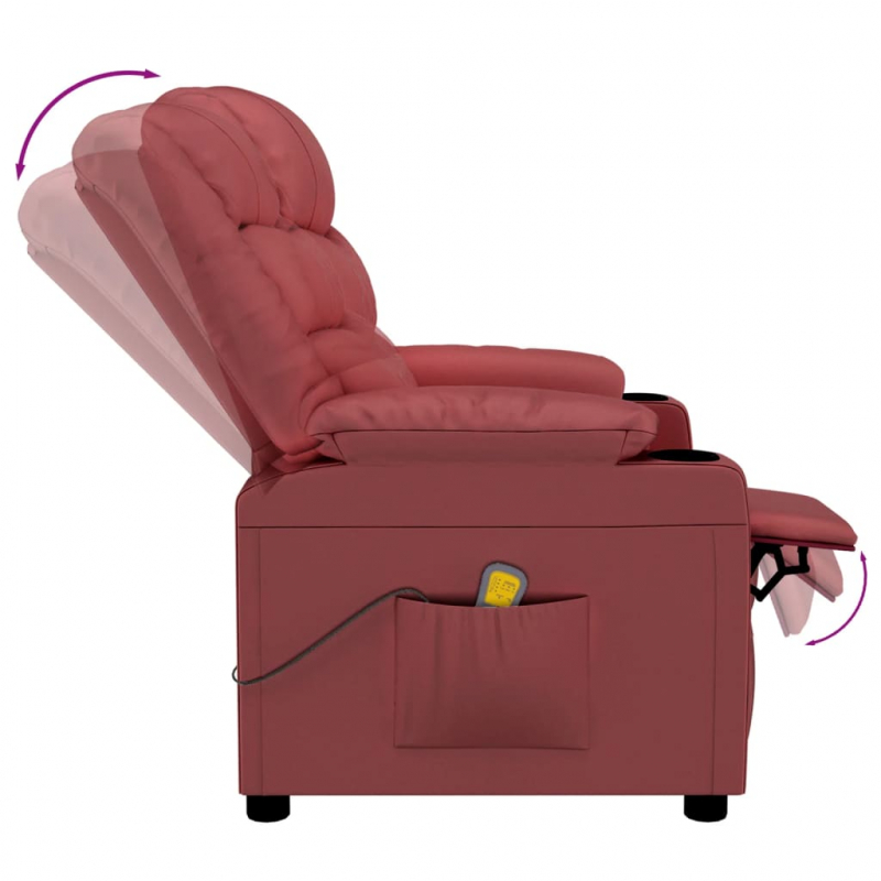 Massagesessel Weinrot Kunstleder