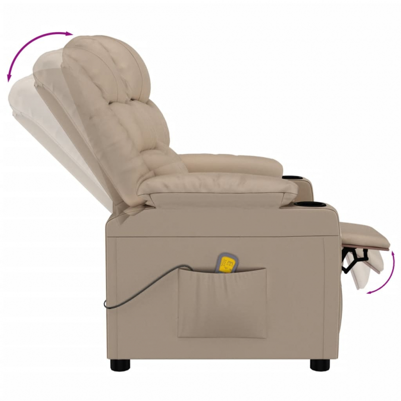 Massagesessel Cappuccino-Braun Kunstleder